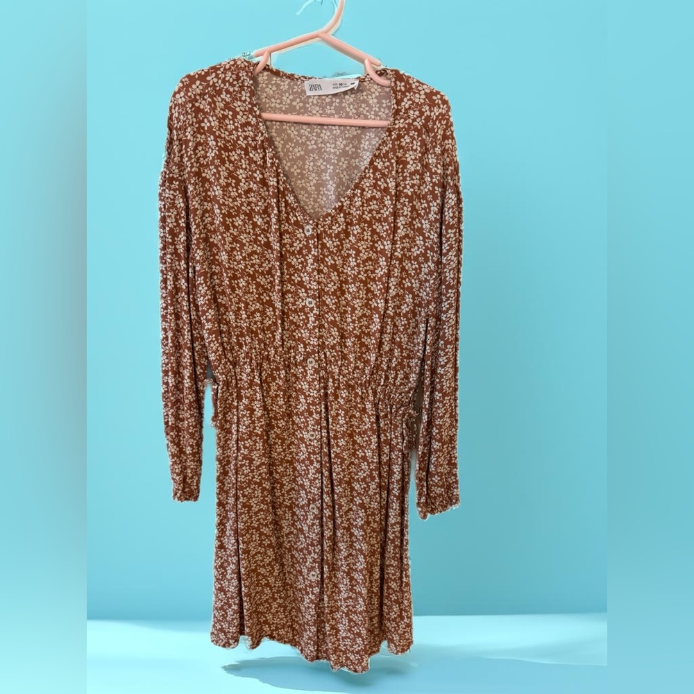 Zara Floral Brown Dress